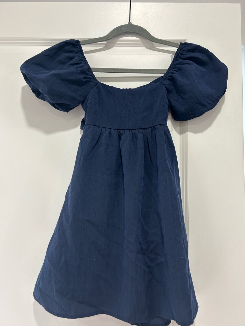Francesca's Collections Navy Puff-Sleeve Dress